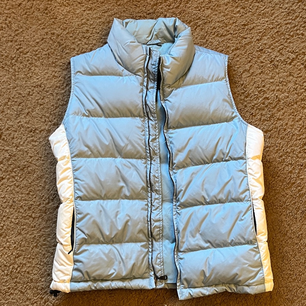 Eddie Bauer Blue and White Puffer Vest